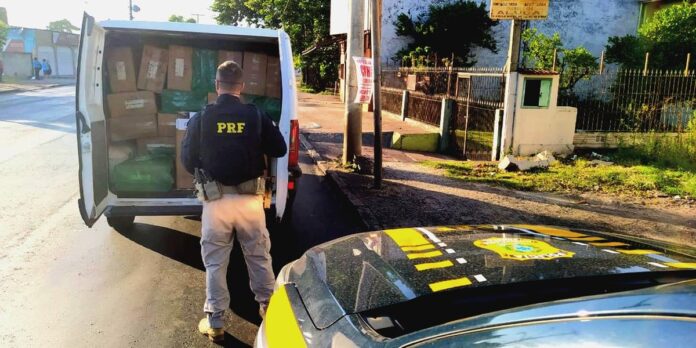 Mercadoria ilegal foi avaliada em R$ 175 mil. Foto: Polícia Rodoviária Federal/Divulgação