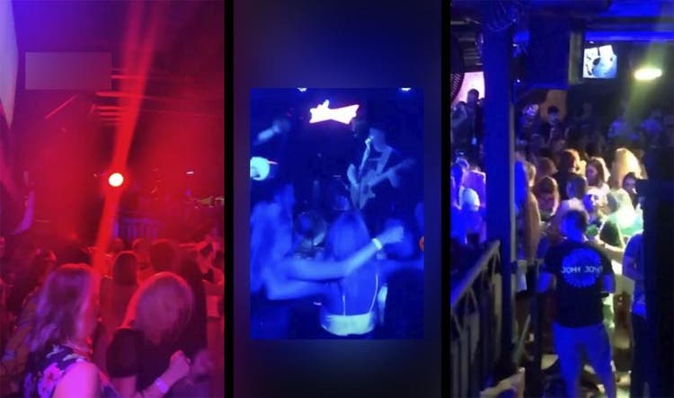 Nos vídeos da balada com aglomeração as pessoas aparecem sem máscara e desrespeitando as regras de segurança contra o coronavírus(Foto: Reprodução)