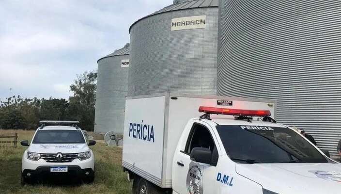 Homem foi encontrado sem vida dentro do silo de arroz. | Foto: Gabriela Meyer/ Divulgação /IGP