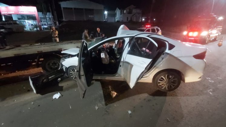Motociclista foi imobilizado e conduzido ao Hospital Santa Terezinha (Foto: Corpo de Bombeiros Militar)