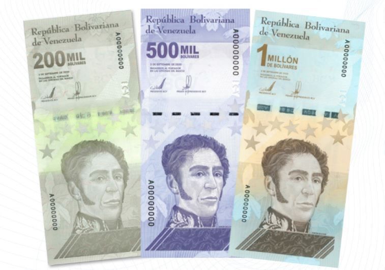 Novas cédulas terão a imagem de Simón Bolívar - (Foto: Divulgação/Banco Central da Venezuela)