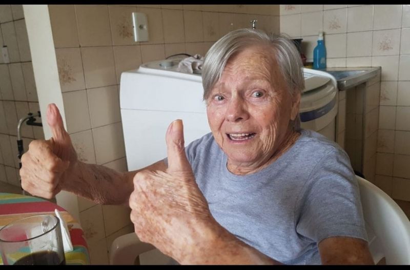 Olinda completará 94 anos no dia 28 já imunizada - (Foto: Prefeitura de Eldorado )