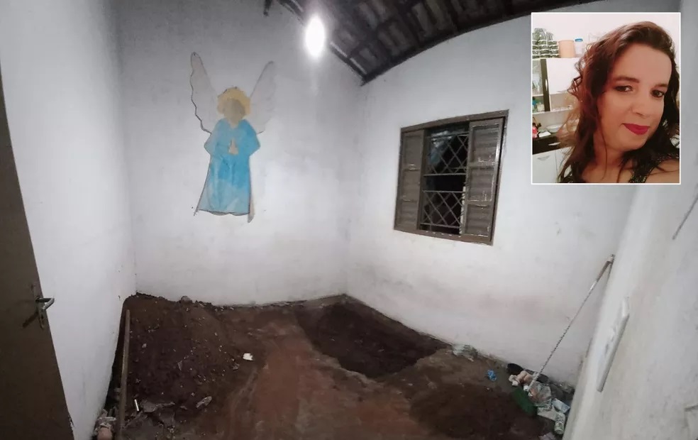 Corpo da vítima foi encontrado em cova aberta dentro de quarto — Foto: Arquivo pessoal