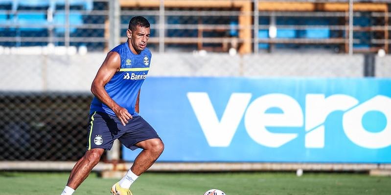 Diego Souza, artilheiro na temporada 2020, é esperança de gols na Libertadores | Foto: Lucas Uebel / Grêmio / Divulgação / CP