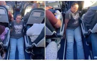Mulher se arrastou em avião por falta de ajuda de comissários Foto: Reprodução/Redes sociais
