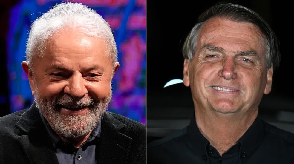 Lula e Bolsonaro vão disputar 2º turno no dia 30 — Foto: Andre Penner/AP; Evaristo Sá/AFP