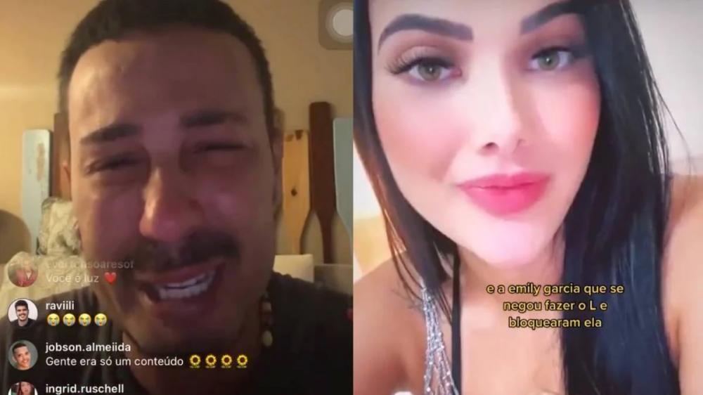 Humorista foi acusado por influenciadora e apareceu aos prantos com repercussão (Reprodução/Redes Sociais)