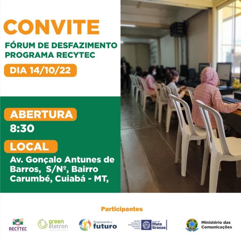 O evento é uma realização da SECITECI e da ONG ‘Programando o Futuro’, em parceria com o Ministério das Comunicações. - Foto por: SECITECI/MT