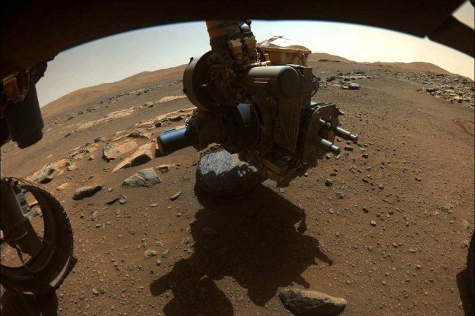 A imagem flagrada em marte foi feita durante a missão do Perseverance em que o robô está analisando um antigo rio na superfície do Planeta Vermelho - (crédito: Reprodução/NASA)