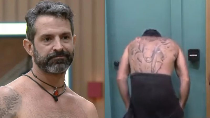 A Fazenda: Iran se atrapalha, deixa tolha cair e bumbum fica de fora: “É tatuado” - Reprodução/PlayPlus