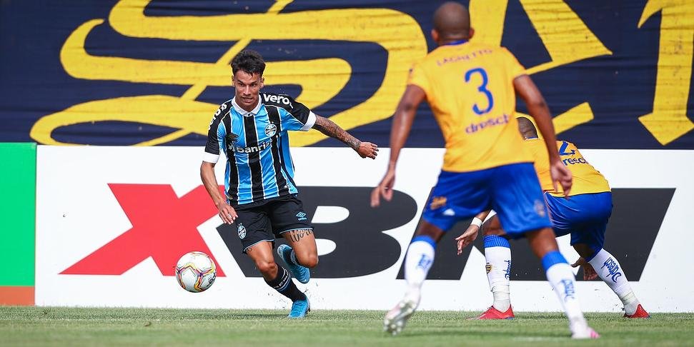 Além do gol, Ferreira foi o destaque do Grêmio na Recopa contra o Pelotas | Foto: Lucas Uebel / Grêmio / Divulgação / CP