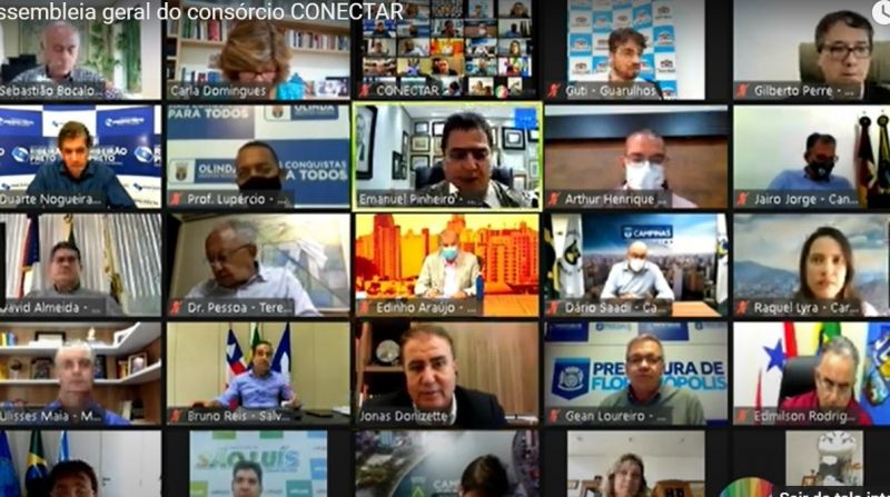 Assembleia da Frente dos Municípios: negociação por vacinas e insumos - (Foto: Reprodução)