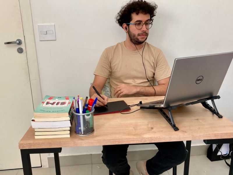 Professor Erasmo Moisés durante um dos 