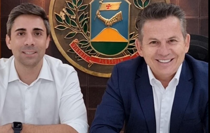 Governador Mauro Mendes e secretário de Educação, Alan Porto - Foto por: Reprodução