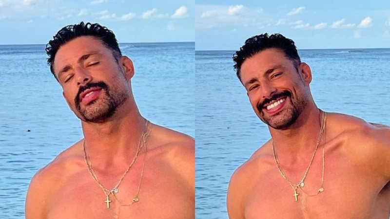 Cauã Reymond posa sem camisa mostrando corpo sarado e atrai olhares: 
