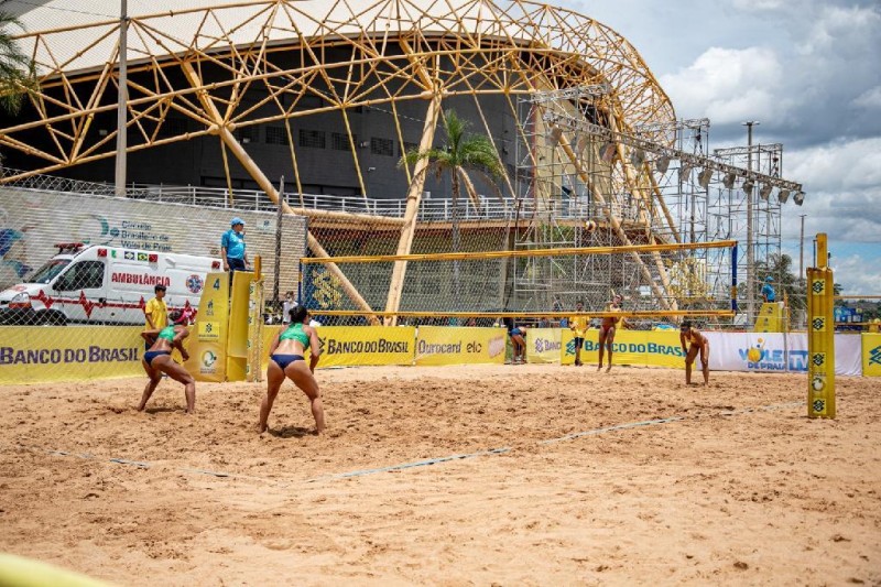 Circuito de vôlei de praia é realizado no Ginásio Aecim Tocantins, em Cuiabá - Foto por: Divulgação/Secel