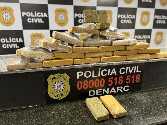 Mais de 20 quilos de maconha foram apreendidos. Foto: PC/RS