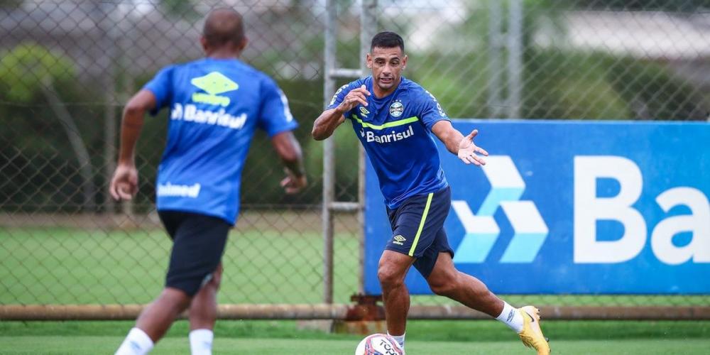 Diego Souza deve ser o titular no domingo | Foto: Lucas Uebel / Grêmio FBPA / Divulgação / CP