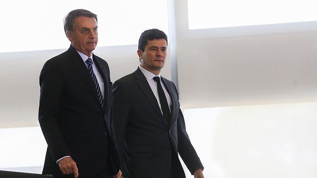 Presidente Jair Bolsonaro e o ex-ministro da Justiça e senador eleito, Sérgio Moro. Foto: Antonio Cruz/ Agência Brasil