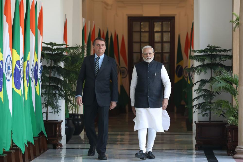 Presidente Jair Bolsonaro, durante reunião privada com o Primeiro-Minstro da Índia, Narenda Modi . Foto: Clauber Cleber Caetano/PR