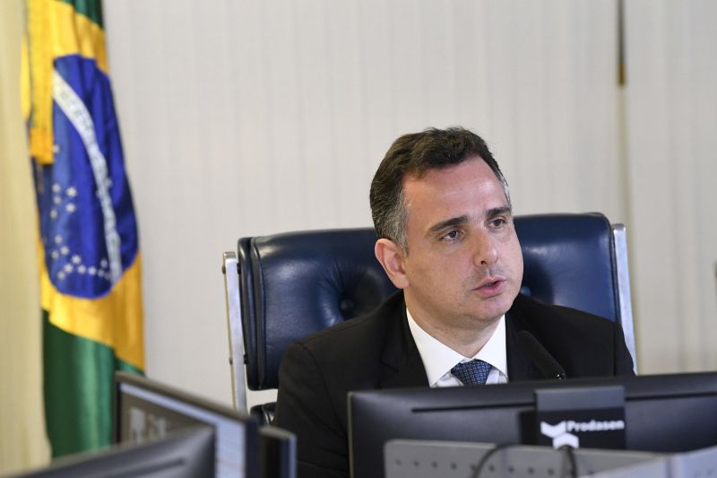 Pacheco durante sessão deliberativa remota do Senado - (Foto: Jefferson Rudy/Agência Senado - 31.03.2021)