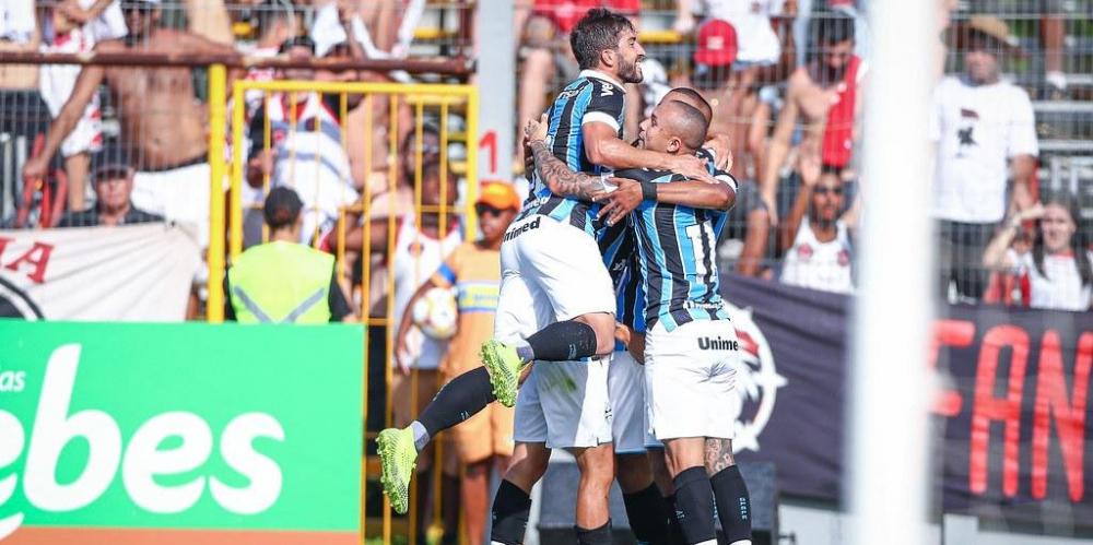 David Braz marcou o gol da primeira vitória do Grêmio na temporada e no Campeonato Gaúcho | Foto: Lucas Uebel / Grêmio / Divulgação / CP