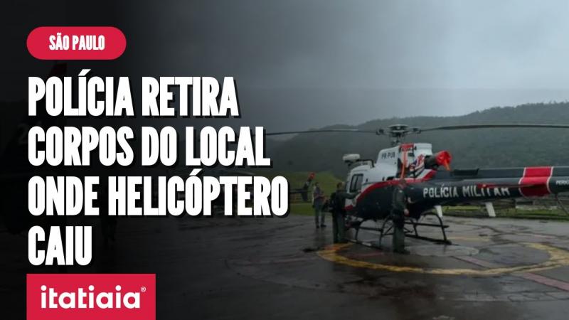 HELICÓPTERO QUE CAIU EM SP: CORPOS SÃO RETIRADOS DO LOCAL DO ACIDENTE